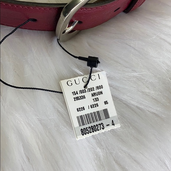 ‼️Gucci‼️Red Leather Belt 295336 Size 34 NEW - Picture 6 of 6
